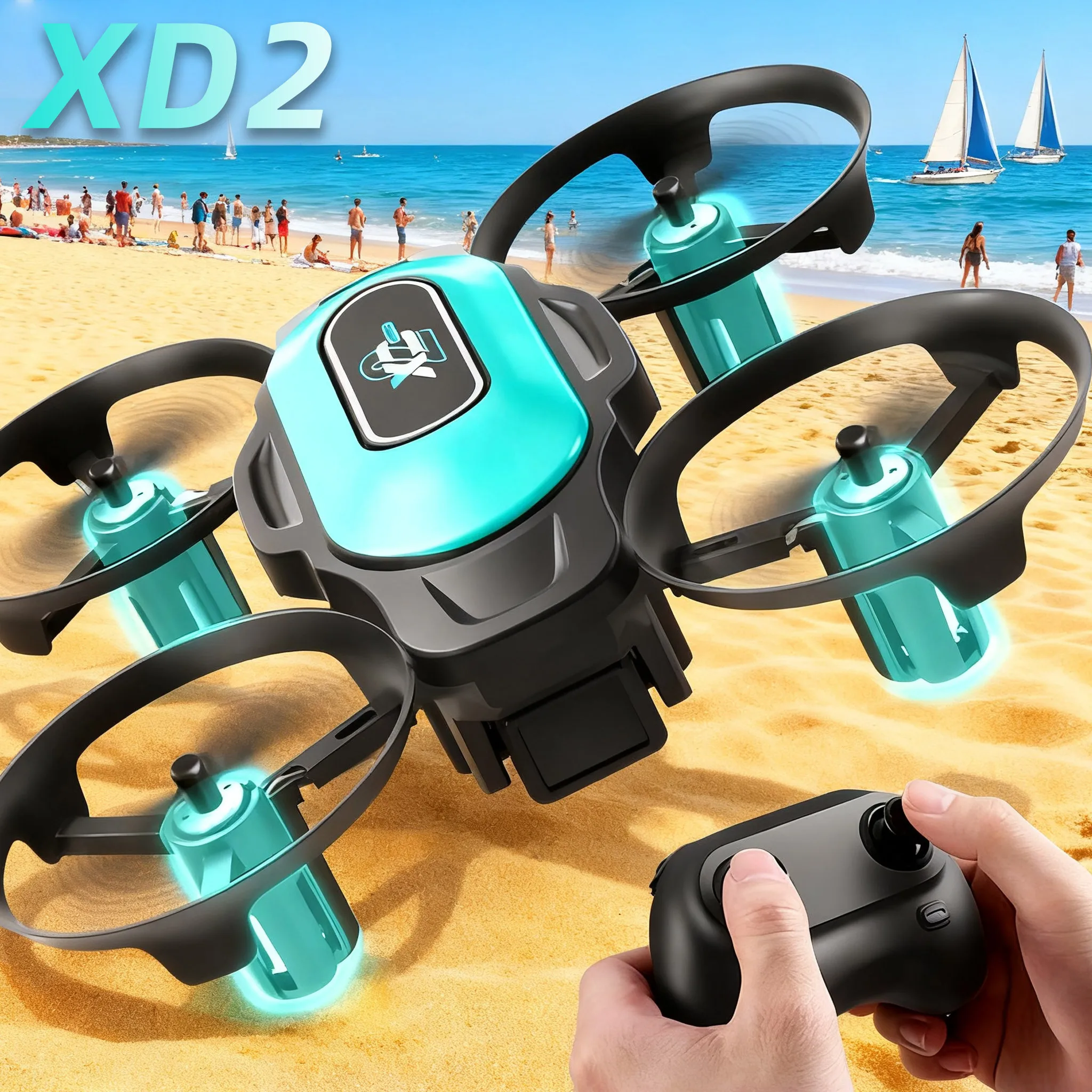 Drone Camera Lens - XD2 Mini-Drohne, 360 ° Stunt-Flips, LED-Nachtlichter,
